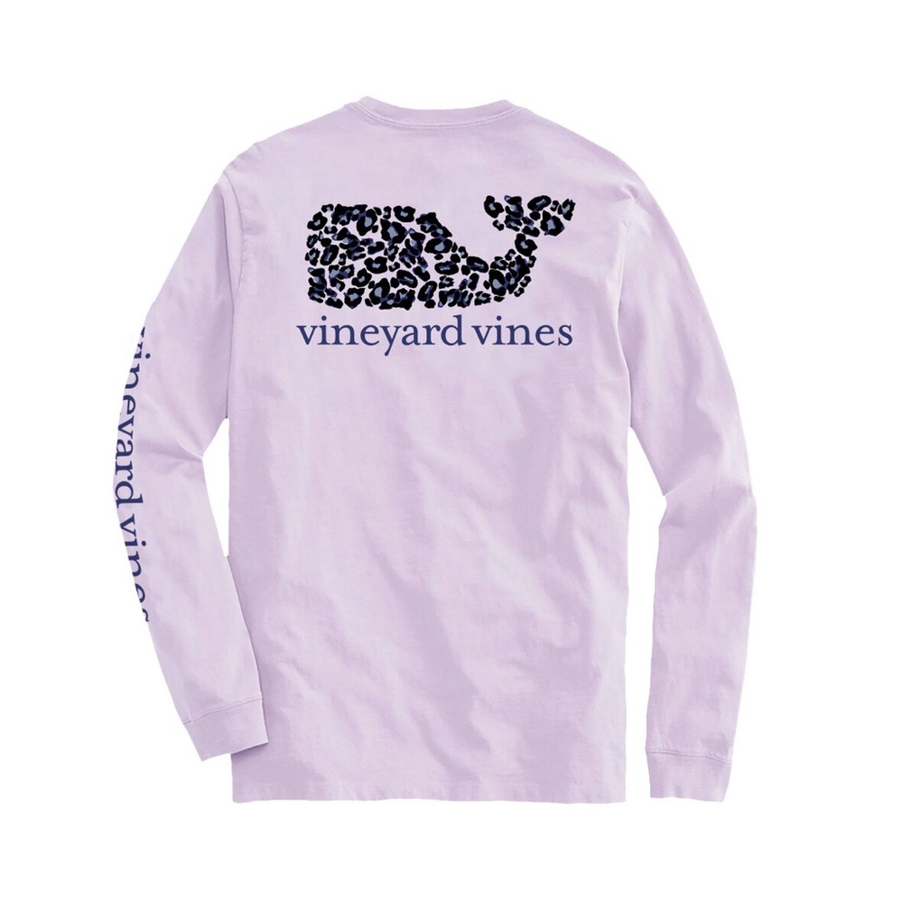Vineyard Vines Cheetah Camo Lavender Long Sleeve Shirt